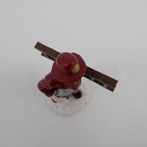 Mervyns Christmas Village Fireman Figure Ladder Axe Vintage 3.75" Tall 1997 - Picture 5 of 6